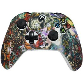 تصویر محافظ دسته بازی ایکس باکس وان طرح اسکلت رنگی Colored skeleton Xbox One Controller Cover