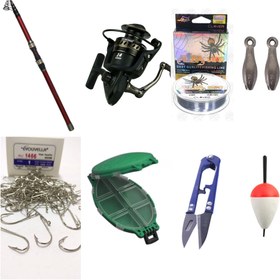 تصویر ست لوازم ماهیگیری چوب آلبا استار و چرخ یاموشی Alba Star fishing rod & Yumoshi fishing reel