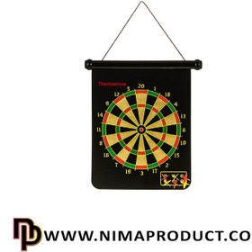 تصویر تخته دارت مغناطیسی ۱۵ اینچ دو رو با ۶ تیر آهنربایی 