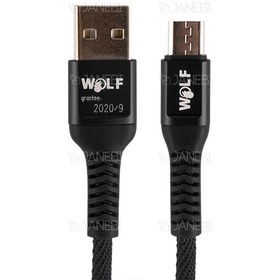 تصویر کابل شارژ و انتقال داده میکرو یو اس بی Wolf Micro USB Cable 1m 