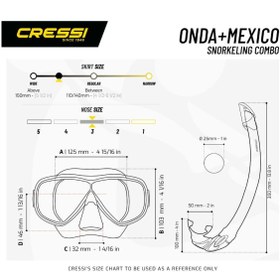 تصویر cressi sub ماسک Snorkel Mexico سیاه و سفید 