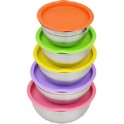 تصویر ست ۵ تکه کاسه استیل درب دار یونیک اصل تضمینی 