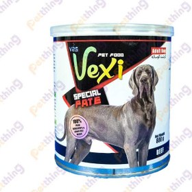 تصویر کنسرو پته ای سگ وکسی طعم گوشت گوساله 800 گرمی VEXI dog With beef 800 ML