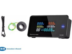 تصویر پاورمتر تکفاز 100 آمپر | نمایشگر رنگی JBH JBH Single Phase AC Power Meter 100A Color Display