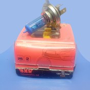 تصویر لامپ جلو H4 گازی سفید یخی سه فیش / خار مناسب خودرو های پراید و پژو 12v130/90w H4