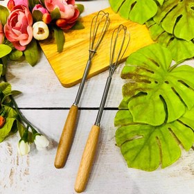 تصویر همزن کافی دسته چوبی 