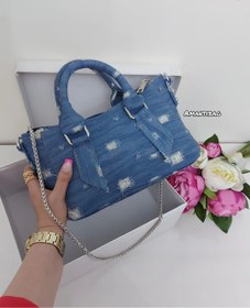 تصویر کیف دستی زنانه جین زارا ZARAمدل VINTAG همراه بند بلند زنجیری ZARA BAG