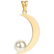 تصویر پلاک طلا زنانه ماه و مروارید 