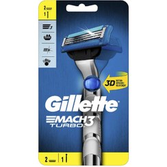 تصویر دستگاه اصلاح مردانه مچتری توربو Gillette mach3 turbo Gillette