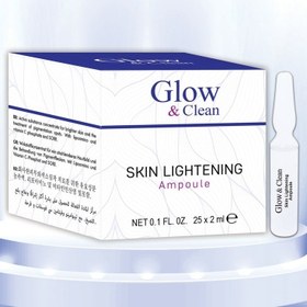 تصویر آمپول روشن کننده پوست Glow & Clean (ساخت پاکستان 100% اورجینال) 2 میلی لیتر بسته ۱۵ عددی آمپول سفیدکننده قوی Glow & Clean Skin Lightening Ampoule (2ml x 25)