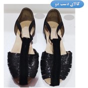 تصویر صندل تخت زنانه مشکی کد F153 