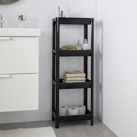 تصویر شلف حمام 4 طبقه مشکی ایکیا IKEA-VESKEN Ikea-VESKEN