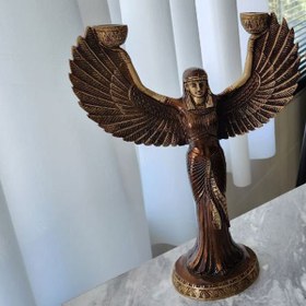 تصویر جاشمعی برنجی برنزی هندی مدل مجسمه فرشته Indian bronze bronze angel statue model