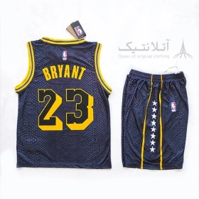 تصویر ست بسکتبالی اورجینال لیکرز Lakers طلایی مشکی تایلندی 