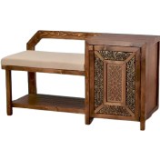 تصویر میز تلفن گل نقش طلایی 