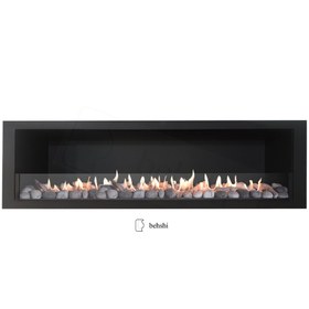 تصویر شومینه گازی 150 نیم شیشه 