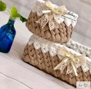 تصویر سبد نظم دهنده لوازم آرایش تریکو ست دوتایی 