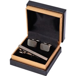 تصویر ست دکمه سر دست و گیره کراوات مردانه نسن مدل ND12 