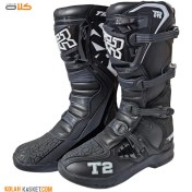 تصویر پوتین موتور سواری کراسی تایگر مدل T2 رنگ مشکی Cross Tiger Motorcycle Shoes Model T2 Black