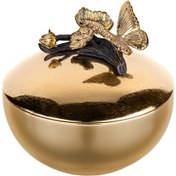 تصویر قندان برنجی گلدکیش مدل دلاریس رنگ طلایی کد GK834046-1 