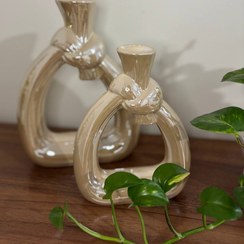 تصویر گلدان گره جفتی سرامیکی لاستر 