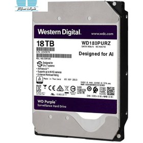 تصویر هارد اینترنال 18 ترابایت وسترن دیجیتال مدل Purple Western Digital Purple 18TB 7200RPM 512MB SATA 3.0 Surveillance HDD