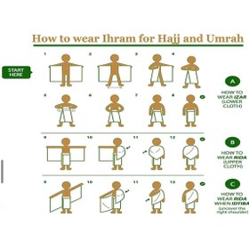 تصویر حوله احرام مَحمیر® - حوله اسلامی مردانه ۲ تکه - حوله احرام نرم و جاذب - حوله مراسم بهداشتی - مخصوص زائرین برند mahmir MahMir® Ihram Towel - 2-Piece Islamic Men's Towel - Soft Ihram Ahram Ehram Towel - Absorbent Ritual Towel - Hygienic Pilgrimage