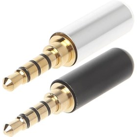 تصویر فیش نری AUX 3.5mm سه خط فلزی Male AUX 3.5mm Three-line Metal Plug