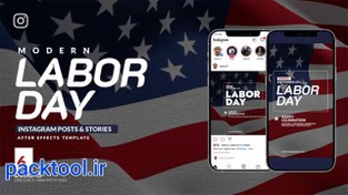 تصویر پروژه افتر افکت استوری های اینستاگرام روز کارگر Labor Day Instagram Storie 