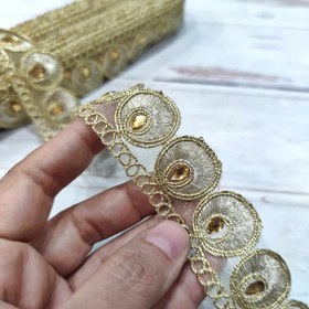 تصویر نوار یراق هندی طلایی 