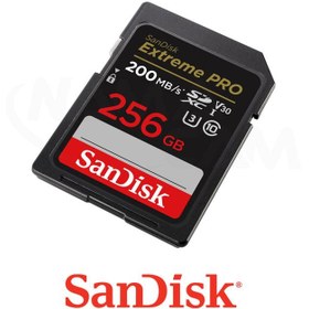 تصویر کارت حافظه SD سندیسک 256 گیگ EXtremePro – 200m/s SanDisk 256GB Extreme PRO UHS-I SDXC Memory Card