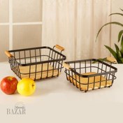 تصویر سبد فلزی مربع بی وی کی طرح کاریزما مشکی (دو سایز) 