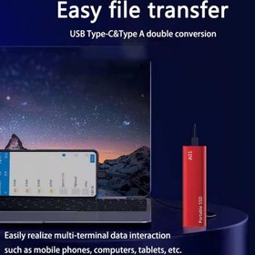 تصویر هارد اس اس دی اکسترنال ظرفیت ۲ ترابایت type-c - قرمز 2TB portable SSD external hard drive