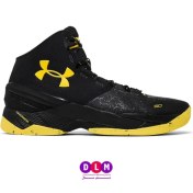 تصویر کفش بسکتبال کری ۲ رنگ مشکی زرد – Under Armour Curry 2 Black Knight 