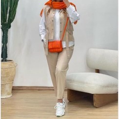 تصویر ست سه تیکه زنانه مدل طوطیا سایز فری جنس داکرون 