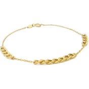 تصویر دستبند زنجیری طلا ۱۸ عیار طرح کارتیر ۳ عددی 