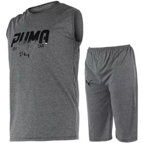 تصویر 44168 ست رکابی و شلوارک مردانه Puma یقه گرد 