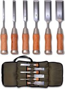 تصویر ست مغار حرفه ای تخت ۶ تایی کاکوری Hybrid Style Chisel Set - 6 Piece