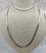 تصویر ست دستبند و گردنبند ماری زنانه استیل نقره ای 