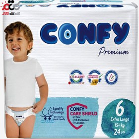 تصویر پوشک کودک کانفی سایز 6 مدل Premium بسته 24 عددی Confy Premium Size 6 Extra Large Baby Diaper