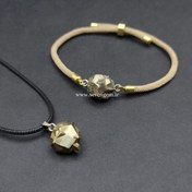 تصویر نیم ست زنانه بلور پیریت طلایی (کدA767) 