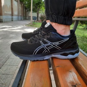 تصویر کتونی اسپرت مردانه سایز بزرگ پا مدل اسیکس کایانو(asics kayanoo)| سایز 44-47| مشکی| تنفسی 