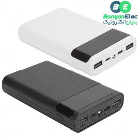 تصویر کیس پاوربانک KA4 با دو ورودی Micro - Type-C و دو خروجی USB 