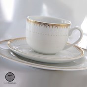 تصویر فنجان و نعلبکی چایخوری چینی زرین مدل سپیدار 