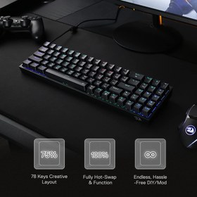 تصویر کیبورد مکانیکال گیمینگ ردراگون Pollux K628 RGB REDRAGON Pollux K628 RGB Red Switch Mechanical Gaming Keyboard