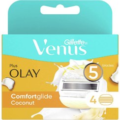 تصویر تیغ یدک زنانه ژیلت ونوس مدل Olay Plus بسته ۴ عددی ۵ لبه 