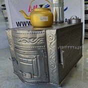 تصویر بخاری هیزمی طرح دار سه کاره(1 سال ضمانت) 