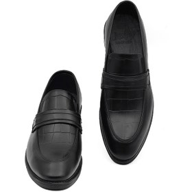 تصویر کفش مجلسی و رسمی مردانه چرم مدل چیرو ریواچرم تبریز - مشکی / 41 