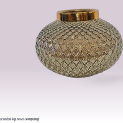 تصویر گلدان شیشه ای رومیزی طرح لوزی 