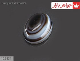 تصویر نگین عقیق سیاه باباقوری ظریف کد 129431 